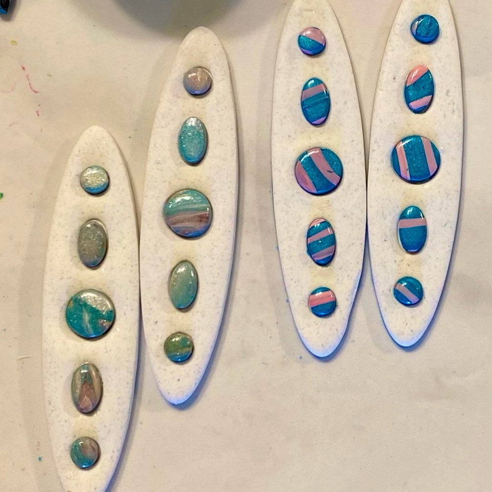 COPY - Colorful Oval Stone Handcrafted Earrings